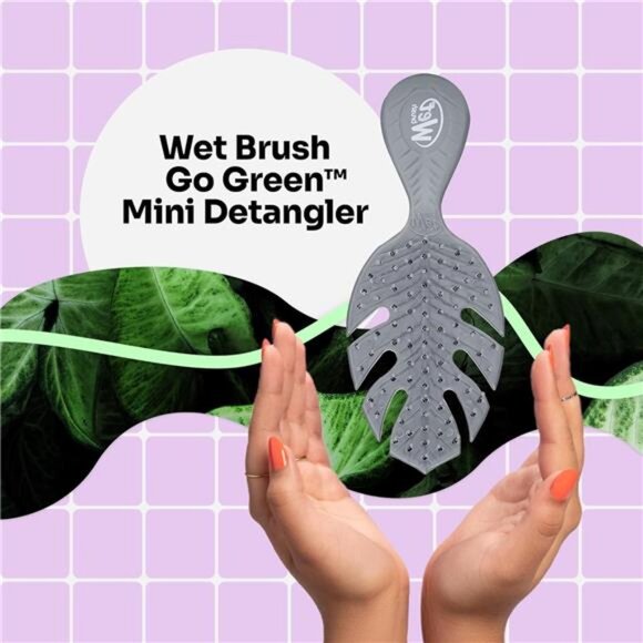 Wet Brush Go Green Mini Detangler, Grey - Detangling Travel Hair Brush - Picture 2 of 7